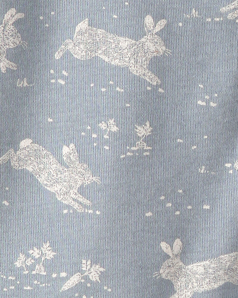 Baby Organic Cotton Sleeper Pyjama in Blue Bunnies Print, image 4 of 5 slides