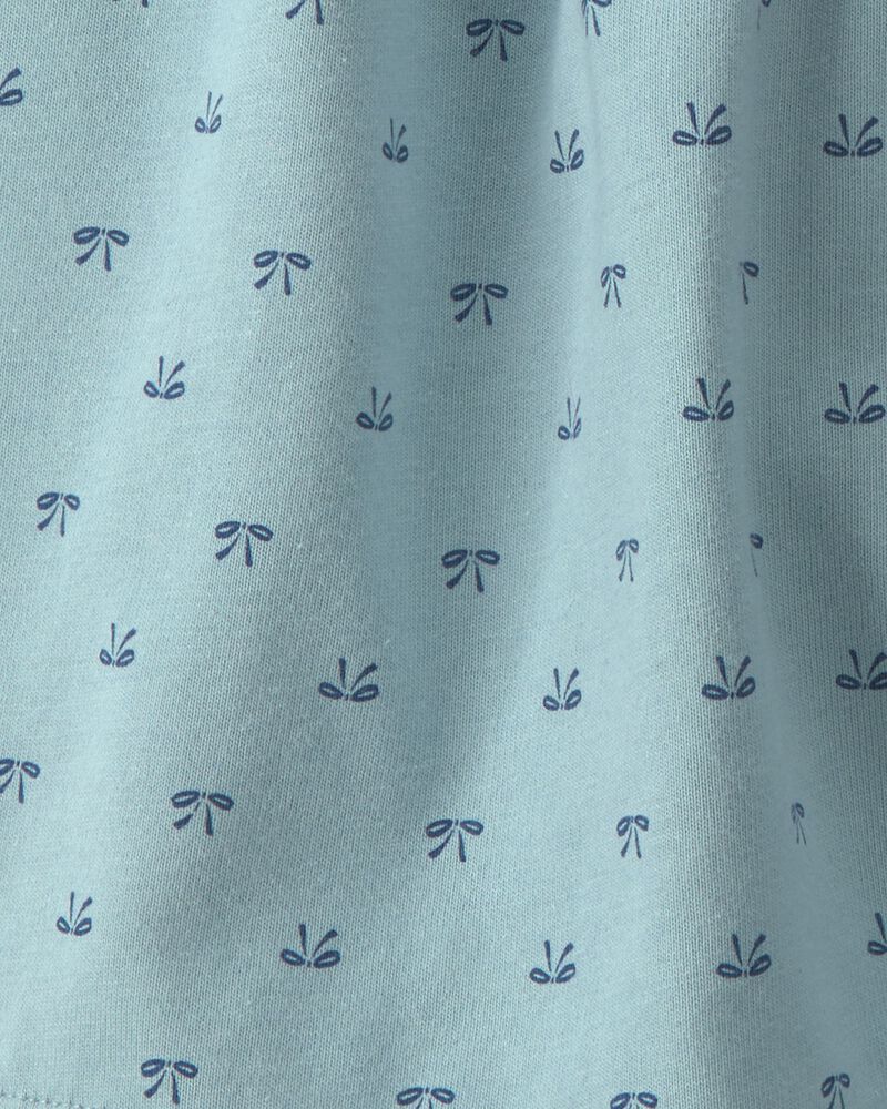 Girls Bow Cotton Skort - Blue, image 3 of 5 slides