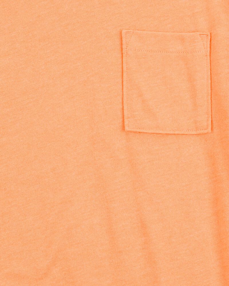 Kid Solid Woven Short-Sleeve Tee - Orange, image 2 of 3 slides