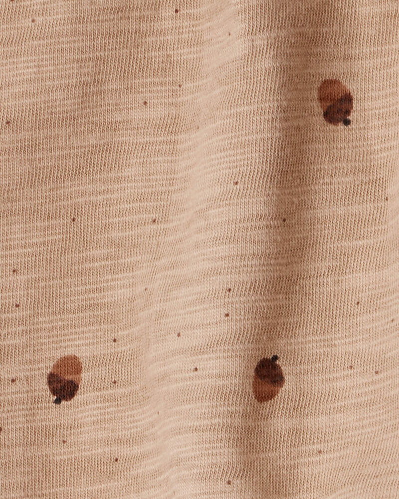 Baby 2-Piece Thanksgiving Acorn Print Cotton Long-Sleeve Tee & Pant Set - Brown/Cream, image 5 of 6 slides