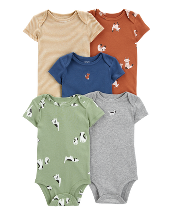 Baby 5-Pack Animal Print Original Bodysuits, 