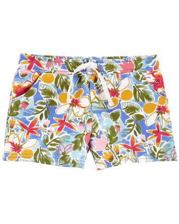 Floral Pull-On French Terry Shorts, 