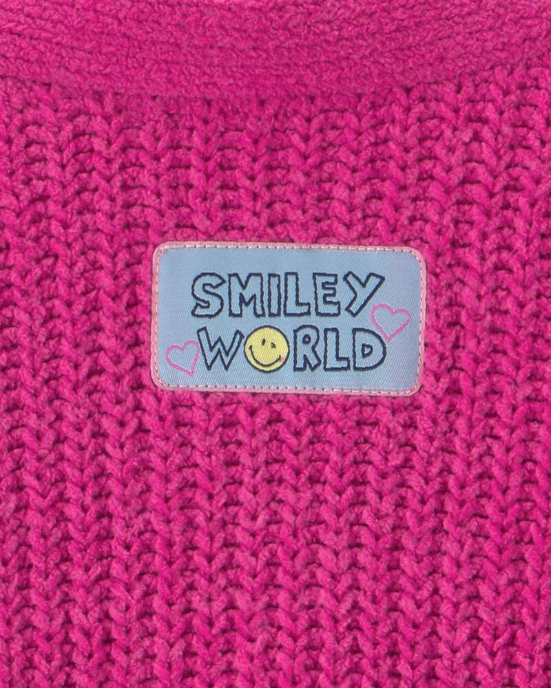 Girls Smileyworld Cardigan Sweater - Pink, image 4 of 5 slides