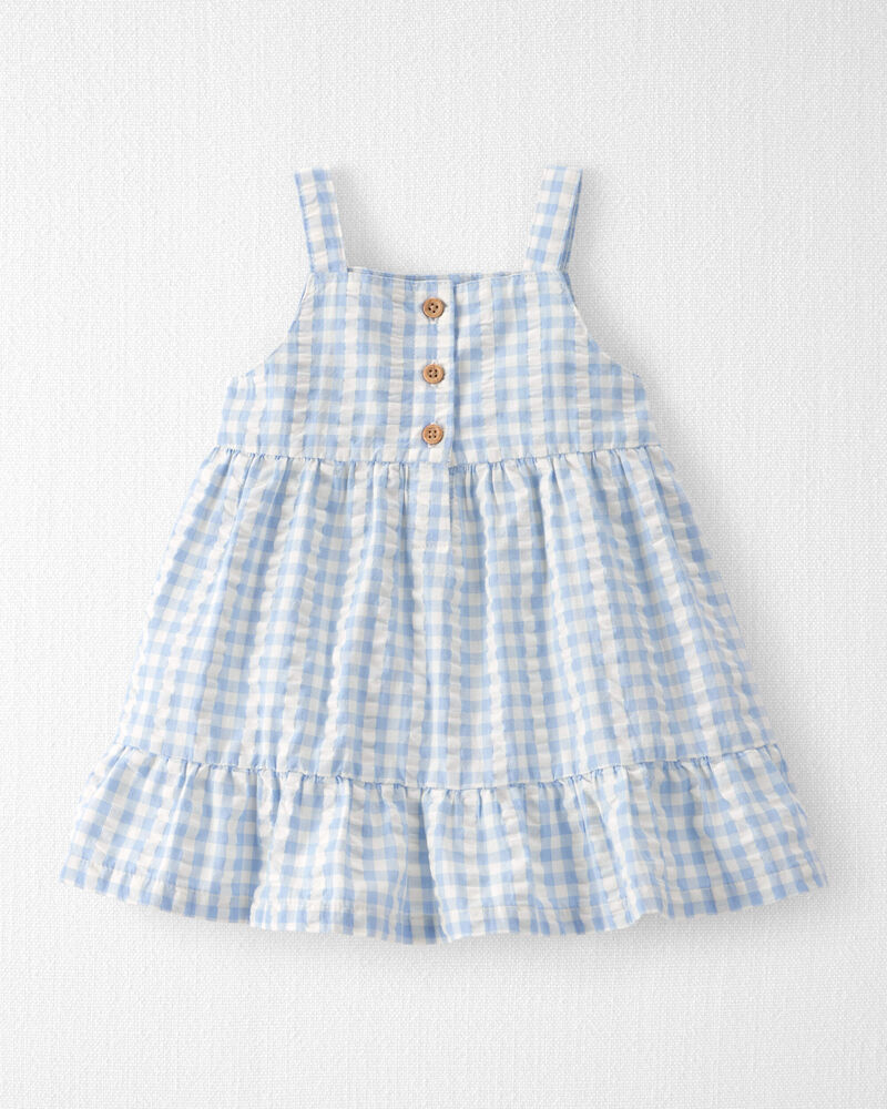 Baby Girl Gingham Dress Made with Organic Cotton, image 1 of 6 slides