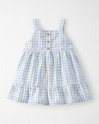Baby Girl Gingham Dress Made with Organic Cotton, image 1 of 6 slides