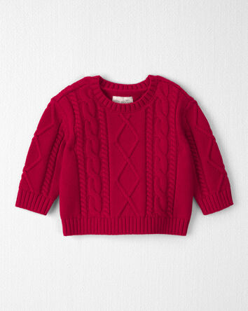 Baby Organic Cotton Cable Knit Sweater, 