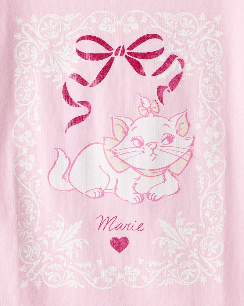 Girls Marie Cat Short-Sleeve Graphic Tee - Pink, image 2 of 2 slides