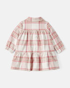 Baby Girl 2-Piece Print Cotton Long-Sleeve Dress Set - Plaid, image 3 of 6 slides