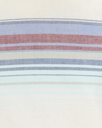Baby Striped Cotton Long-Sleeve Button-Down Shirt - White, 