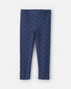Toute-petite fille &ndash; Legging extensible en coton &agrave; motif n&oelig;ud &ndash; Bleu marine, image 1 sur 3 diapositives