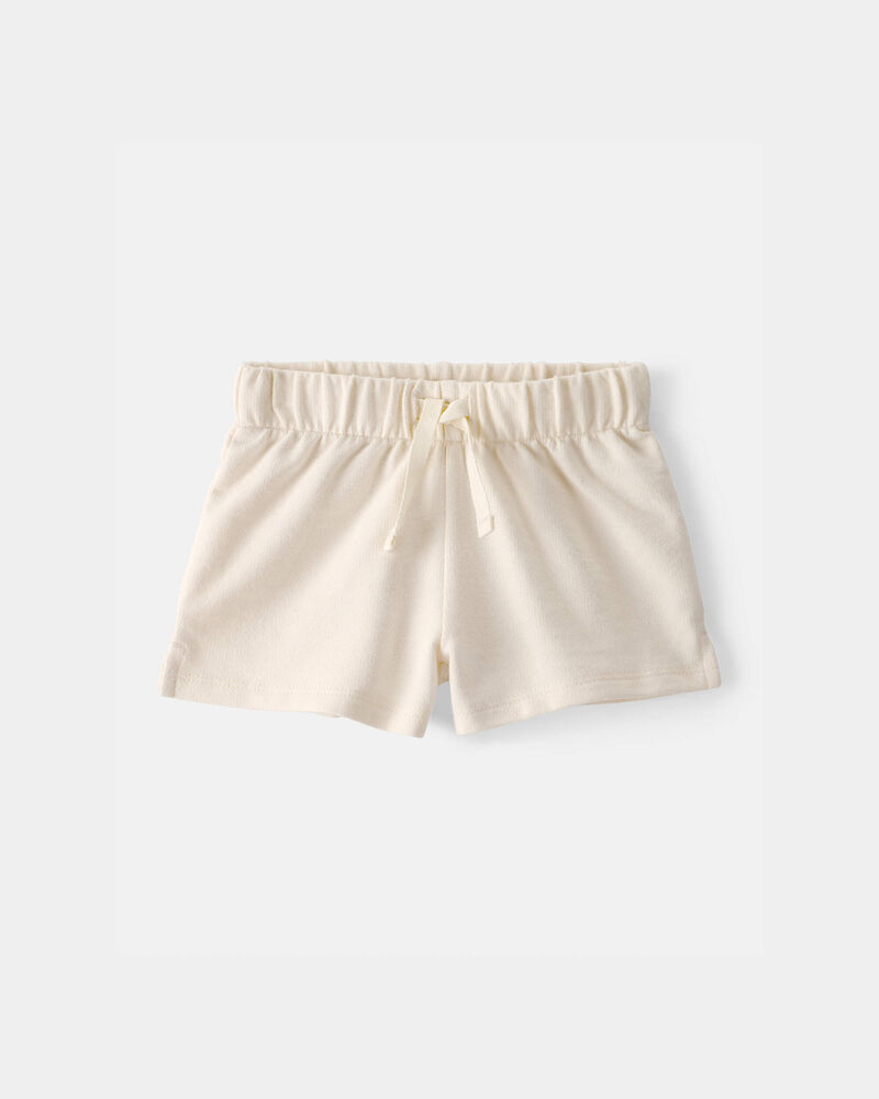 Baby Girl French Terry Shorts - Cream, image 1 of 4 slides