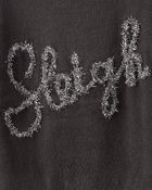 Girls Christmas Sleigh Long-Sleeve Sweater - Grey, image 3 of 4 slides