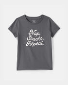 Toddler Girl 'Nap Snacks Repeat' Graphic Tee - Grey, image 1 of 3 slides