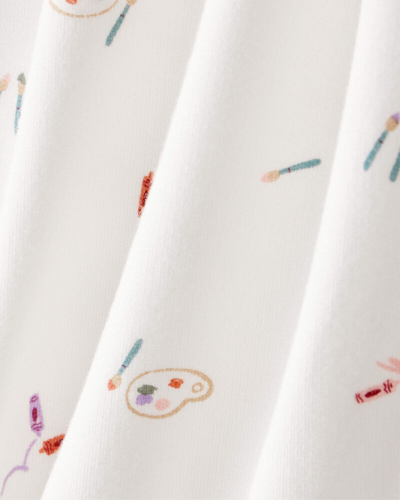 Baby Girl Paint Print PurelySoft Long-Sleeve Tee & Pant Set - White, image 3 of 6 slides