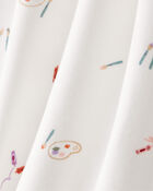 Baby Girl Paint Print PurelySoft Long-Sleeve Tee & Pant Set - White, image 3 of 6 slides