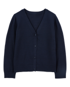 Kid Uniform Button-Front  Cardigan, image 1 of 3 slides