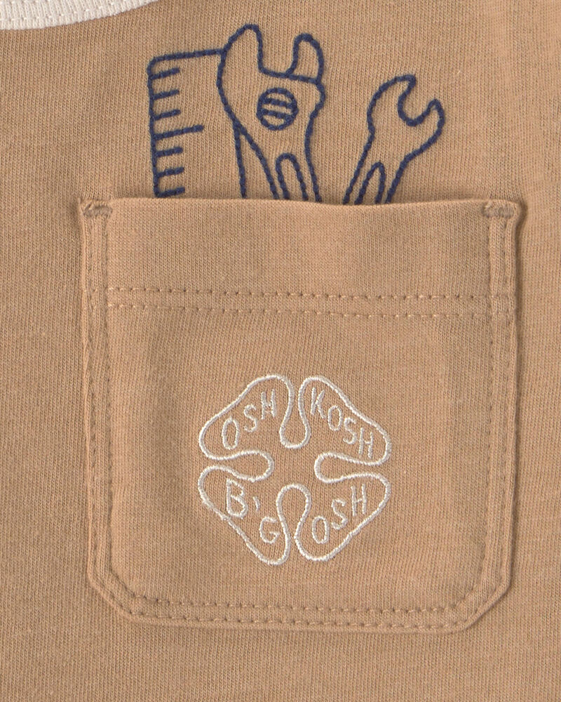 Baby Boy 'OshKosh' Tools Long-Sleeve Tee - Brown, image 2 of 3 slides