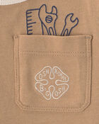 Baby Boy 'OshKosh' Tools Long-Sleeve Tee - Brown, image 2 of 3 slides
