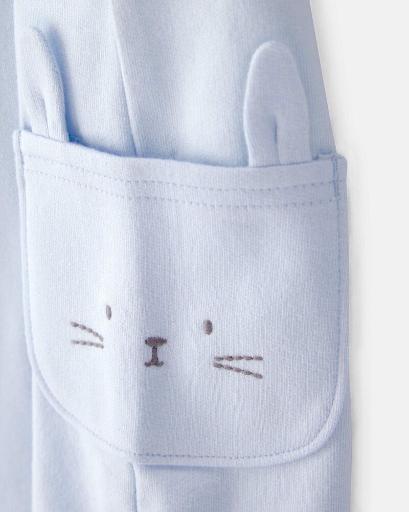 Baby Boy 2-Piece Easter Bunny Shortall Set - Blue/Cream, image 7 of 8 slides