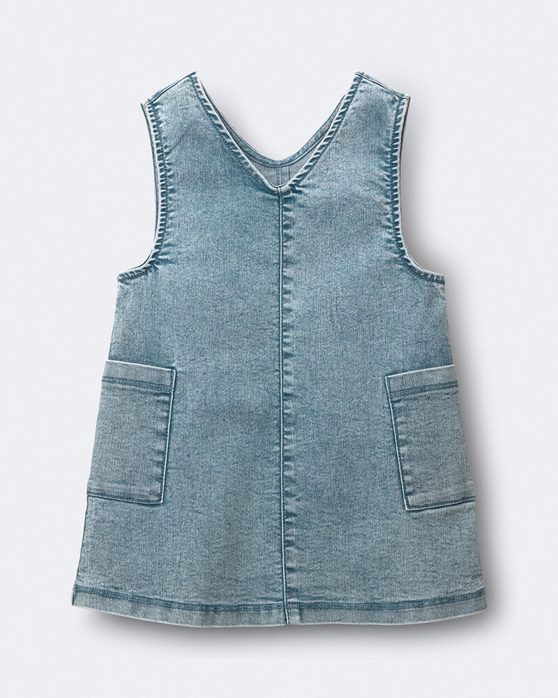 Toddler Girl Otter Pocket Jumper in Avenue Wash - Blue, image 2 of 5 slides