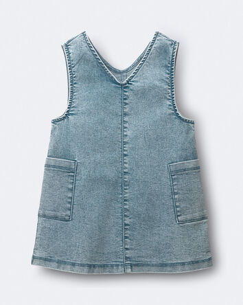 Toddler Girl Otter Pocket Jumper in Avenue Wash - Blue, 