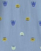 Tout-petit gar&ccedil;on - T-shirt manches longues &agrave; motif monstre - Bleu, image 2 sur 2 diapositives