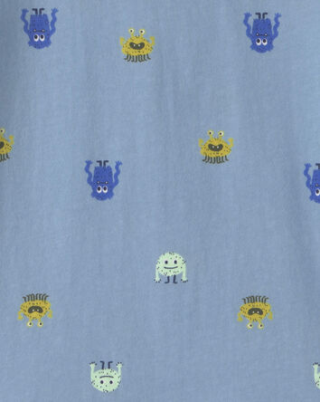 Tout-petit gar&ccedil;on - T-shirt manches longues &agrave; motif monstre - Bleu, 