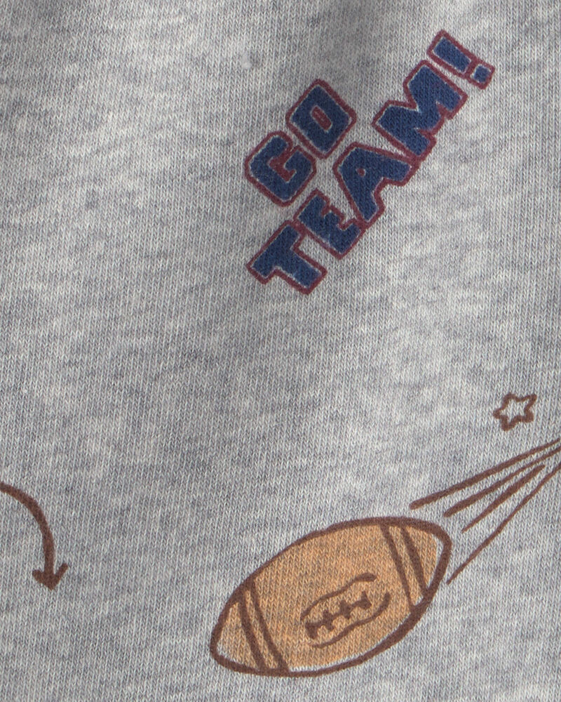 B&eacute;b&eacute; gar&ccedil;on - Ensemble 3 pi&egrave;ces &agrave; superposer en molleton &agrave; th&egrave;me football &laquo;Go Team&raquo; &ndash; Gris/Bleu, image 4 sur 4 diapositives