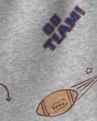 B&eacute;b&eacute; gar&ccedil;on - Ensemble 3 pi&egrave;ces &agrave; superposer en molleton &agrave; th&egrave;me football &laquo;Go Team&raquo; &ndash; Gris/Bleu, image 4 sur 4 diapositives