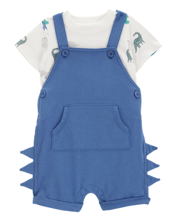 Baby 2-Piece Dinosaur Tee & Shortall Set - Navy, 