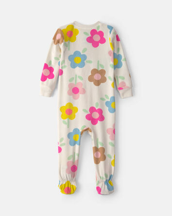 Toddler Girl 1-Piece Floral DreamPlush Snug Fit Footed Pyjama, 