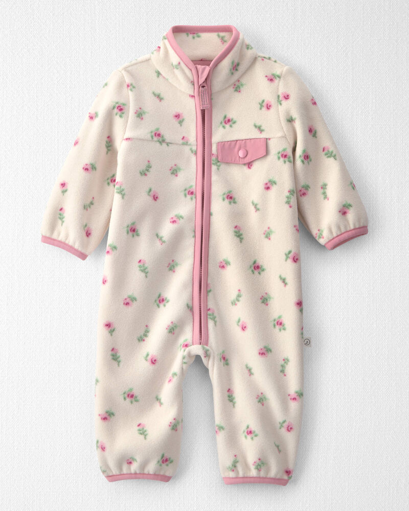 Baby Girl Recycled Mircofleece Jumpsuit in Radiant Rose, image 1 of 4 slides