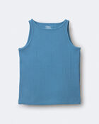 Toddler Girl Ribbed Playtime Tank - Teal, image 2 of 5 slides