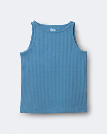 Toddler Girl Ribbed Playtime Tank - Teal, 