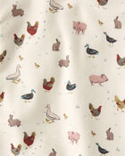 Toddler Organic Cotton Pyjamas in Barnyard Tails Print, image 3 of 5 slides