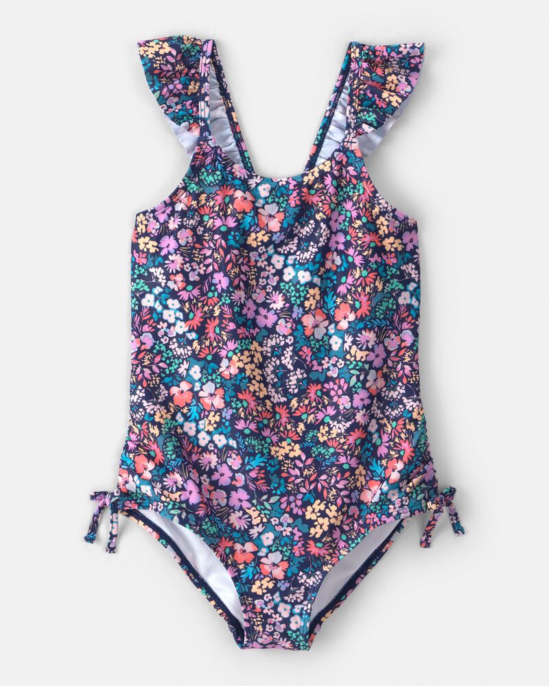 Girls Floral 1-Piece Swimsuit, image 1 of 4 slides