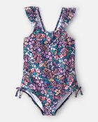 Girls Floral 1-Piece Swimsuit, image 1 of 4 slides