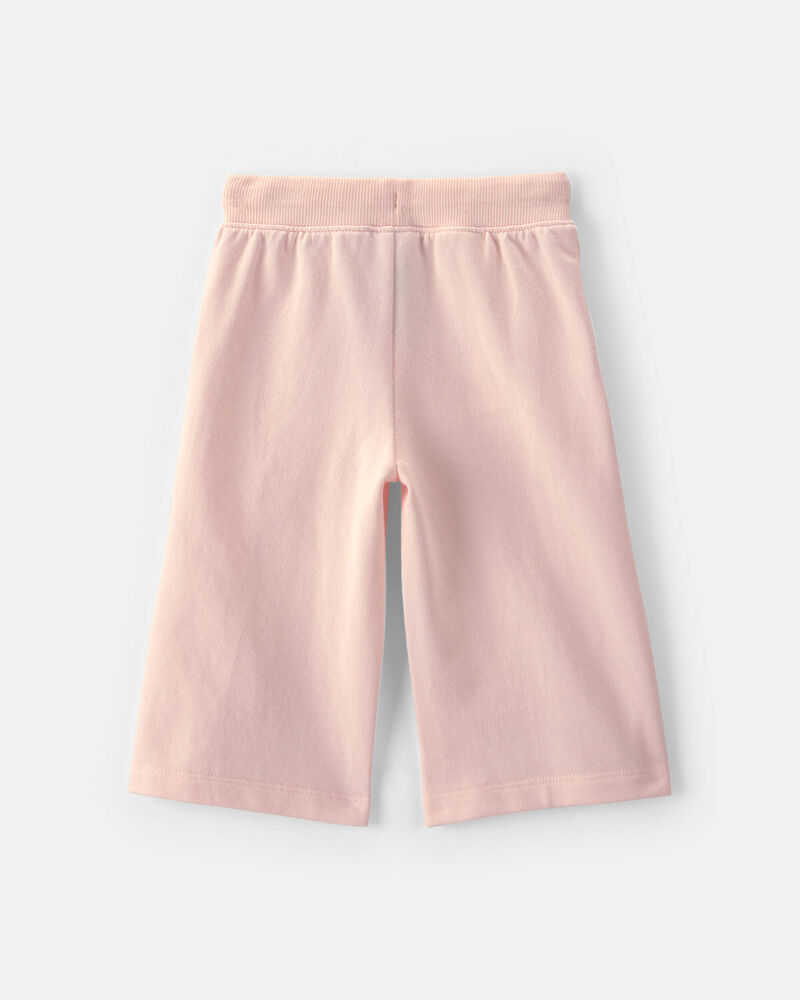 Baby Girl French Terry Drawstring Pants - Pink, image 2 of 4 slides