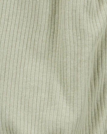 Baby Cotton Rib Short-Sleeve Romper - Green, 