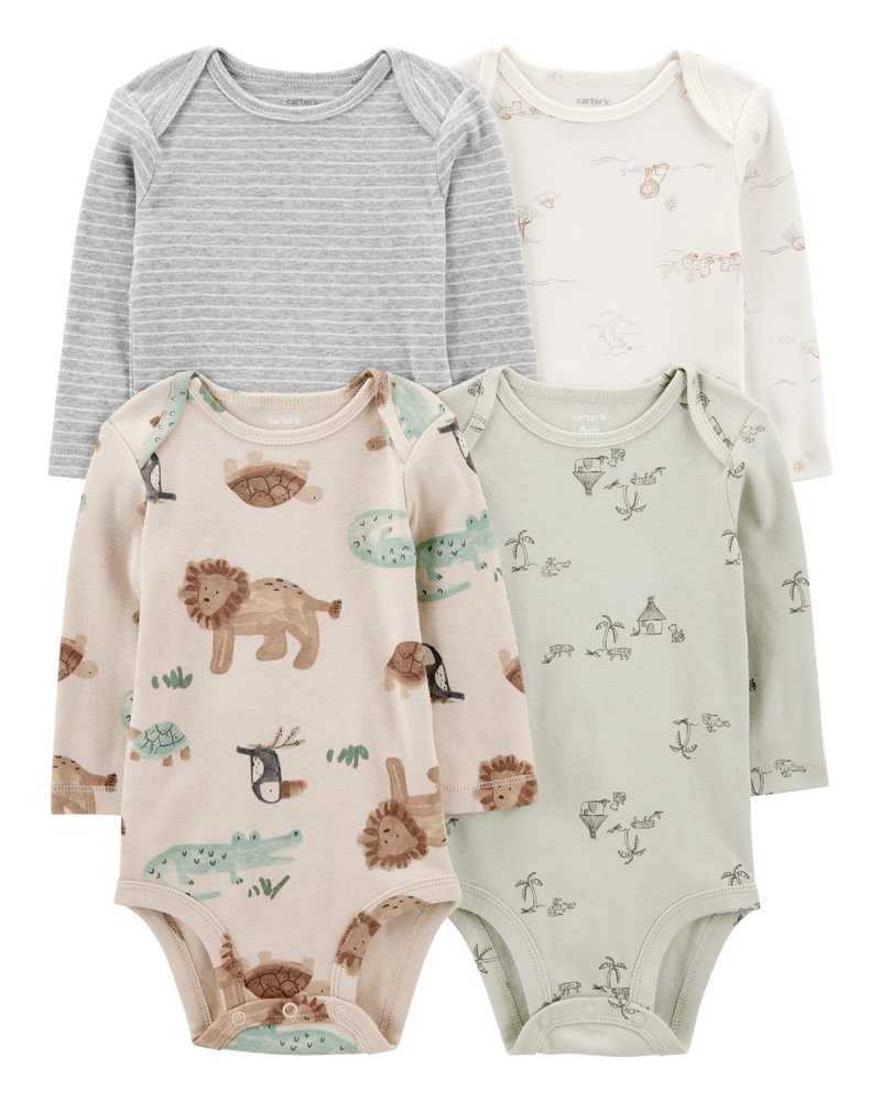 Baby 4-Pack Original Long-Sleeve Bodysuits, image 1 of 6 slides