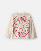 Girls OshKosh Logo Long Sleeve Top - Cream, image 1 of 3 slides