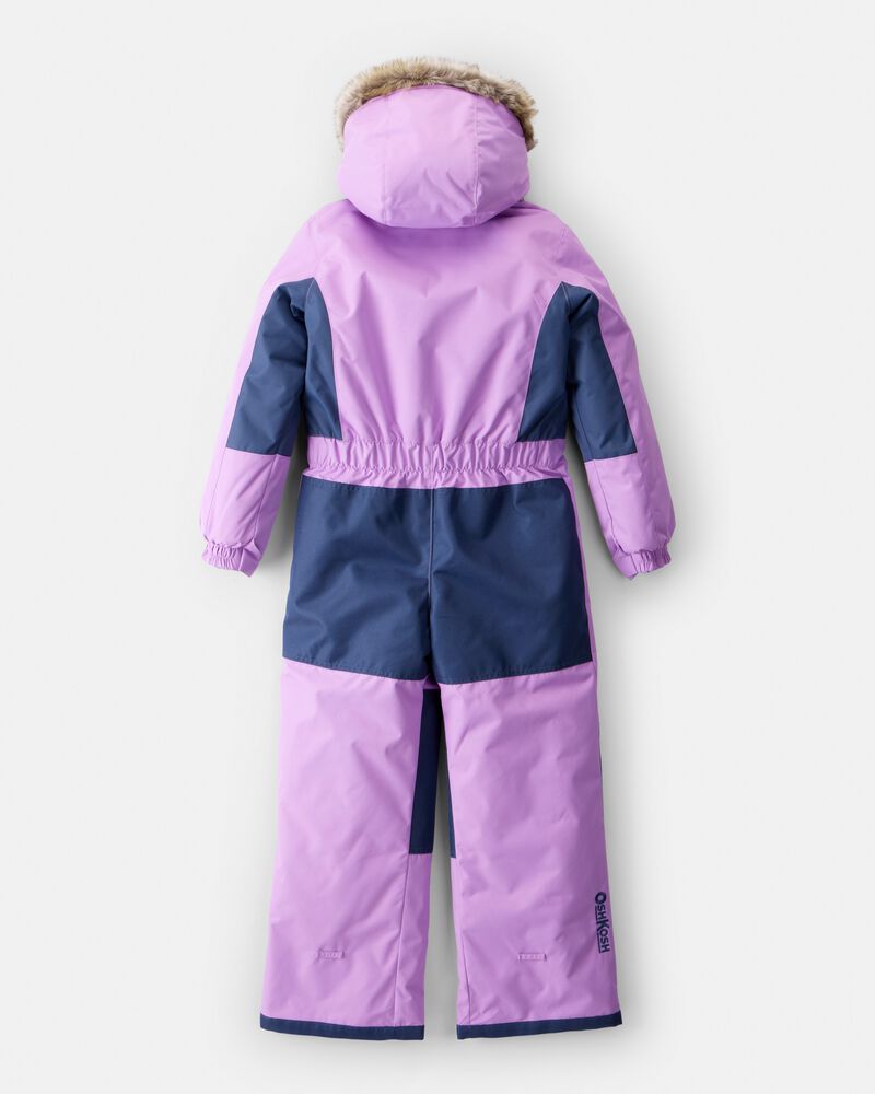 Girls 1-Piece Taslan Snowsuit - Violet, image 2 of 7 slides