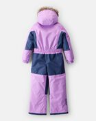 Girls 1-Piece Taslan Snowsuit - Violet, image 2 of 7 slides