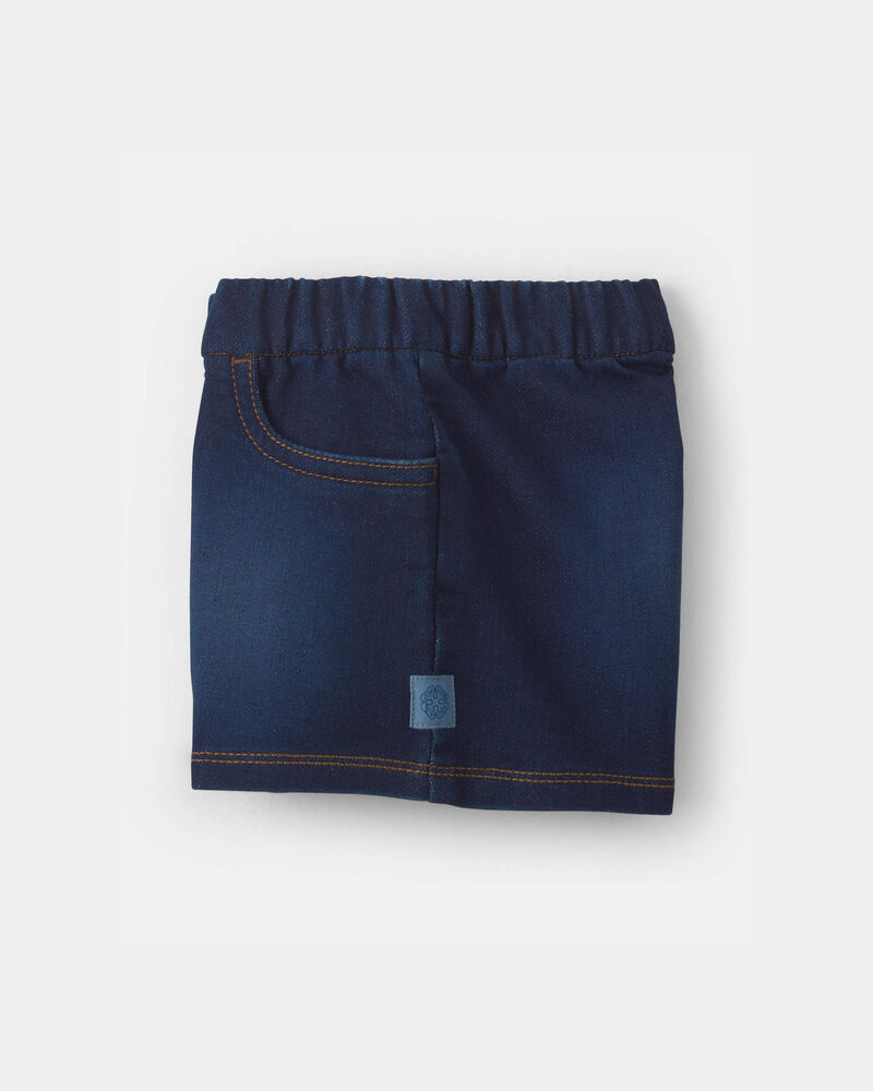 Toddler Girl French Terry Knit Shorts - Dark Wash, image 4 of 5 slides