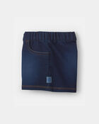 Toddler Girl French Terry Knit Shorts - Dark Wash, image 4 of 5 slides