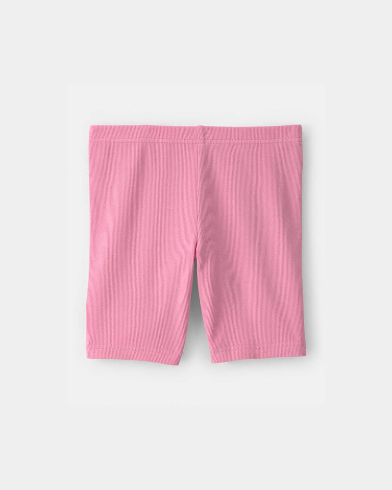 Girls Solid Bike Shorts - Pink, image 2 of 4 slides