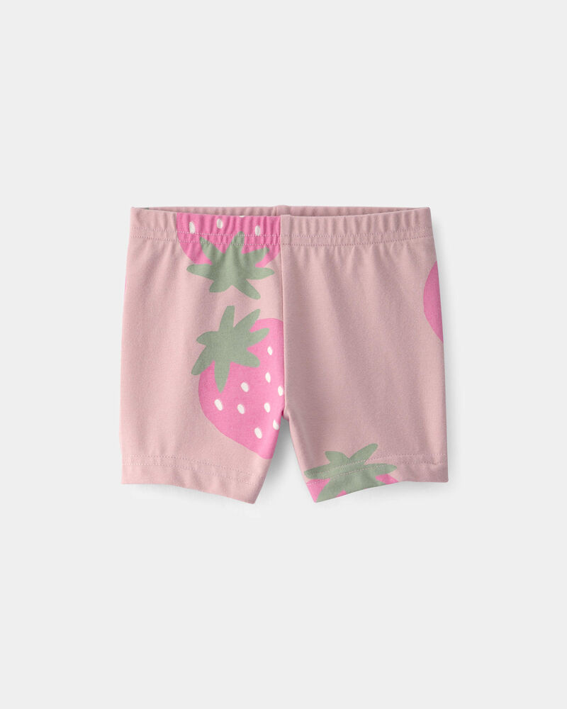 B&eacute;b&eacute; fille - Short de cycliste, fraises - Rose, image 1 sur 3 diapositives