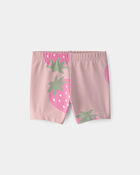 B&eacute;b&eacute; fille - Short de cycliste, fraises - Rose, image 1 sur 3 diapositives