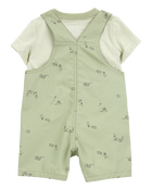 Baby Boy 2-Piece Tee & Shortall Set - Olive, image 3 of 6 slides