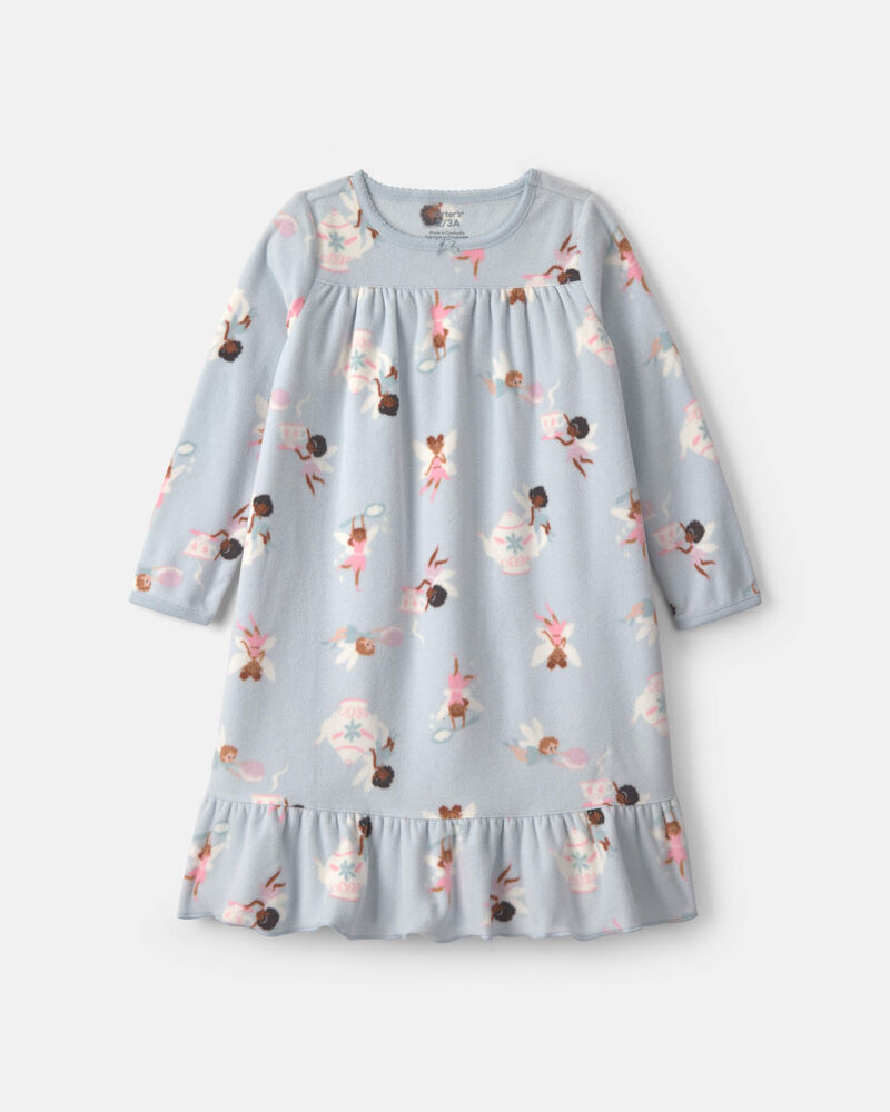 Filles - Robe de nuit ample en molleton &agrave; motif f&eacute;e &ndash; Bleu, image 1 sur 2 diapositives